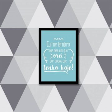 Quadro Orei Por Coisas Que Tenho Hoje, Azul