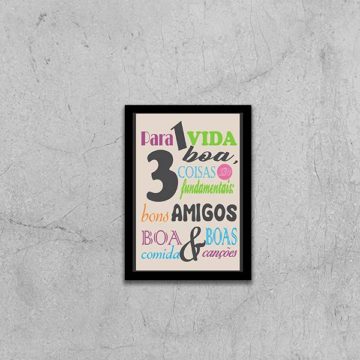 Quadro Receita Para Uma Vida Boa