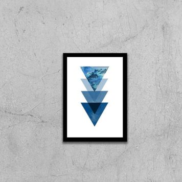 Quadro Geométrico Triângulos Azuis I