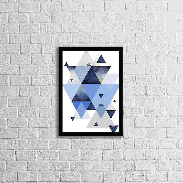 Quadro Geométrico Triângulos Azuis II