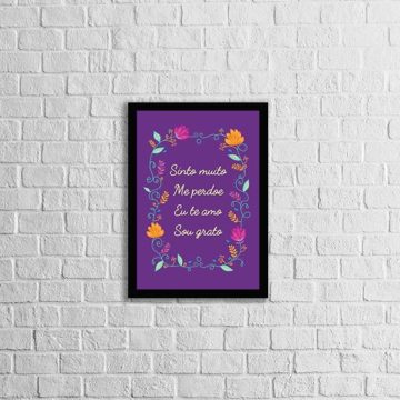 Quadro Ho’Oponopono Te Amo Roxo