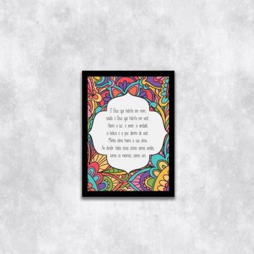 Quadro Mantra "O Deus Que Habita Em Mim"