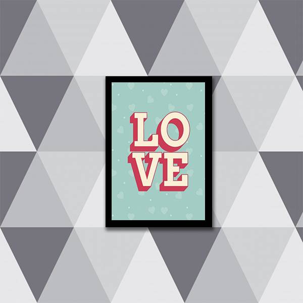 Quadro Love Fundo Verde