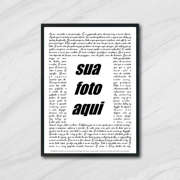 Quadro Personalizado Fundo Frases Amor
