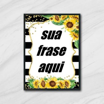 Quadro Personalizado Fundo Girassóis