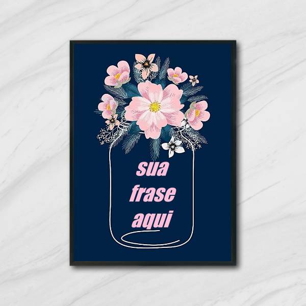 Quadro Personalizado Pote Com Flores