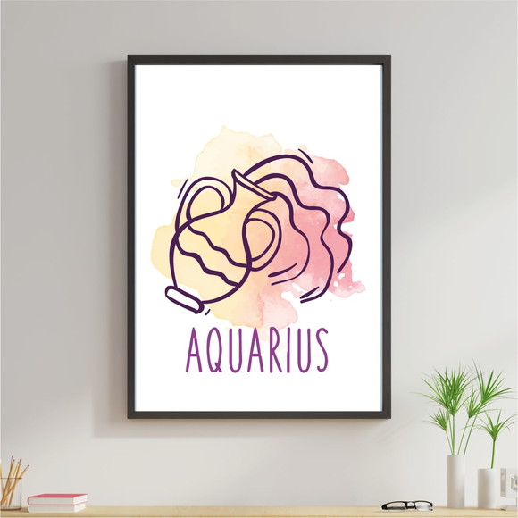 Quadro Decorativo com imagem sobre signo de Aquário