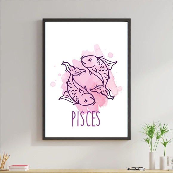 Quadro Decorativo com imagem sobre signo de Peixes