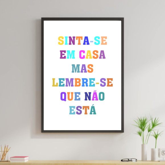 Quadro Decorativo com frase de humor colorida