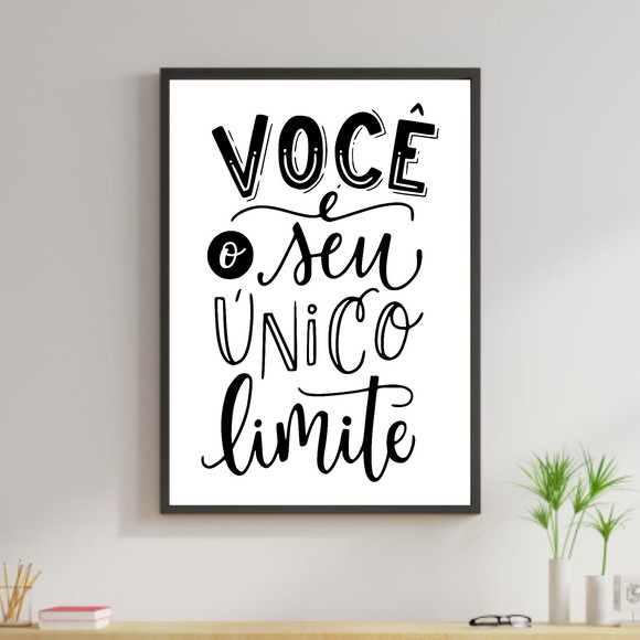 Quadro decorativo com frase motivacional
