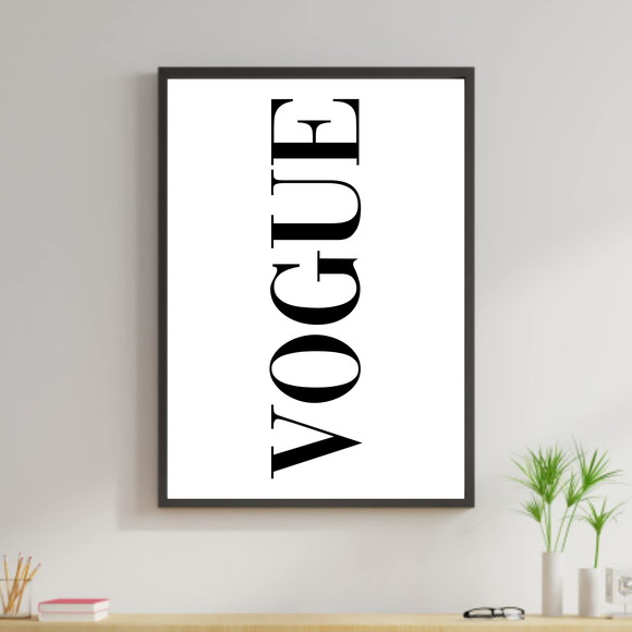 Quadro decorativo com palavra de moda