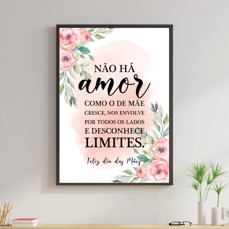 Quadro Decorativo Não Há Amor Como o de Mãe