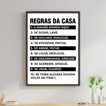 Quadro Decorativo Regras da Casa