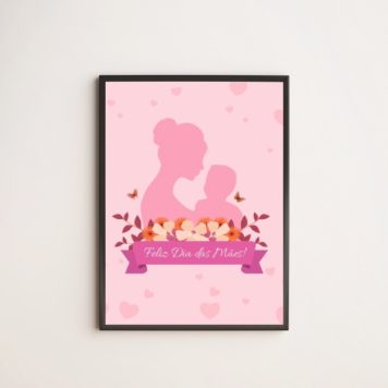 Quadro Silhueta Feliz Dia Das Mães