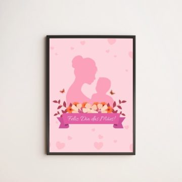 Quadro Silhueta Feliz Dia Das Mães