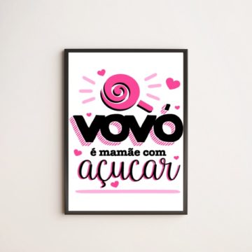 Quadro Decorativo Vovó é Mamãe Com Açúcar