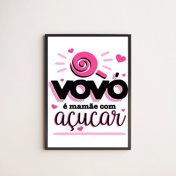 Quadro Decorativo Vovó é Mamãe Com Açúcar