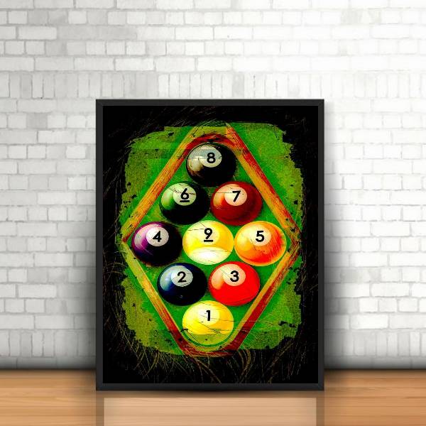 Quadro Decorativo Esporte Jogos Sinuca Bolas