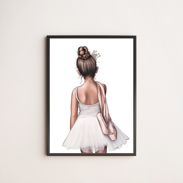 quadro decorativo infantil ilustração de bailarina com sapatilha