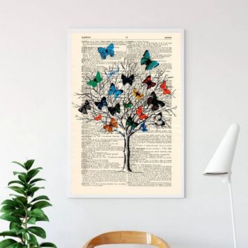 Quadro Decorativo Árvore De Borboletas