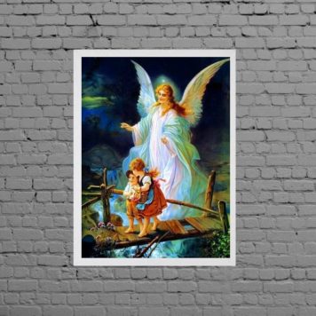 Quadro Anjo Da Guarda Com Crianças