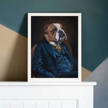 Quadro Decorativo Bulldog De Terno