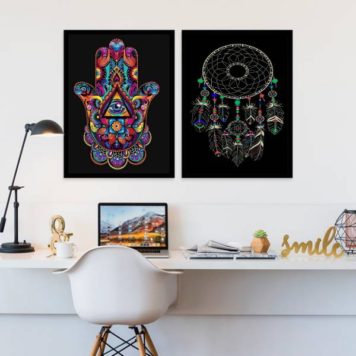 Kit 2 Quadros Decorativos Cantinho Zen