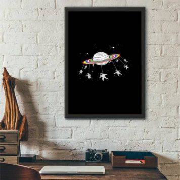 Quadro Decorativo Astronautas LGBT