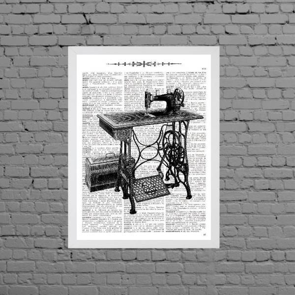 Quadro Máquina De Costura Antiga