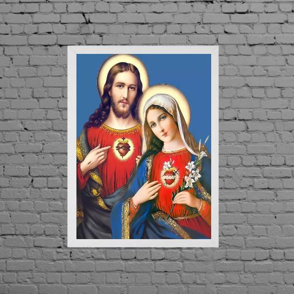 Quadro Sagrado Coração De Jesus E Maria