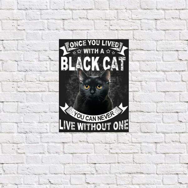 Placa Decorativa Gato Black Cat