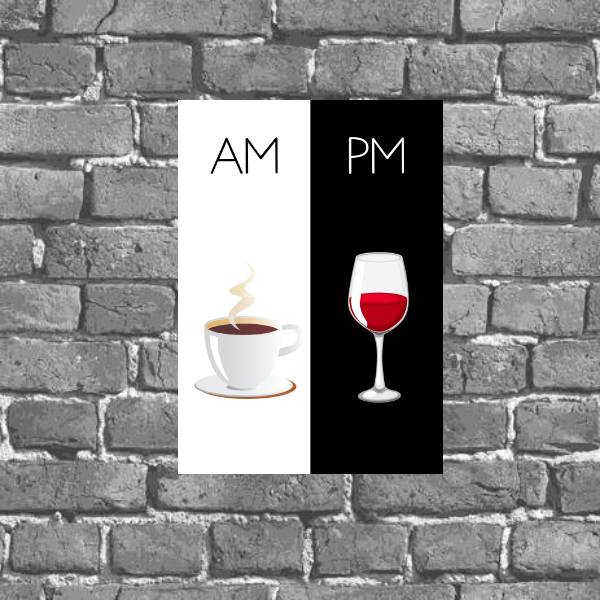 Placa Decorativa Café Vinho