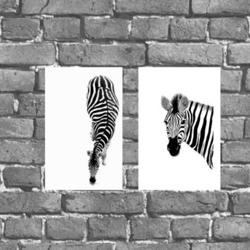 Kit 2 Placas Decorativas Zebra