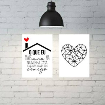 Kit 2 Placas Decorativas Amo Minha Casa