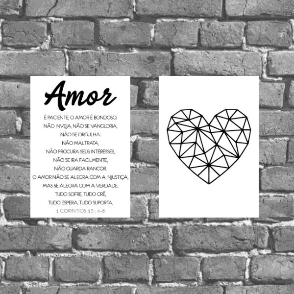 Kit 2 Placas Decorativas Amor Corintios
