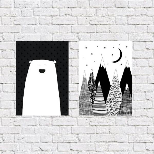 Kit 2 Placas Decor InfantiL Escandinava