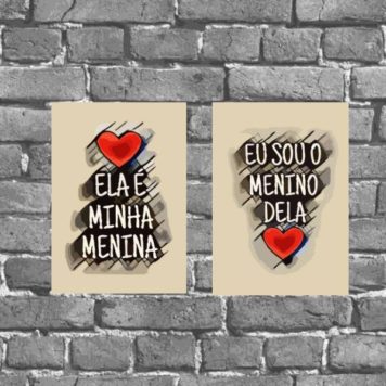 Kit 2 Placas Decorativas Presente Casal