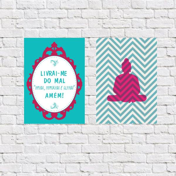 Kit 2 Placas Decorativas Livrai-Me Do Mal