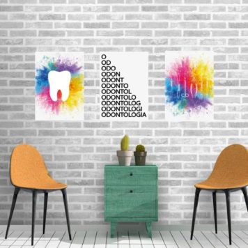 Kit 3 Placas Decorativas Odontologia