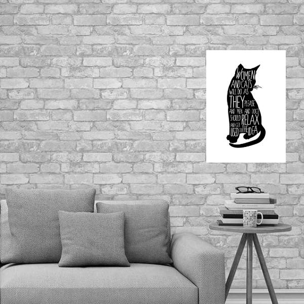 Placa Decorativa Woman And Cat