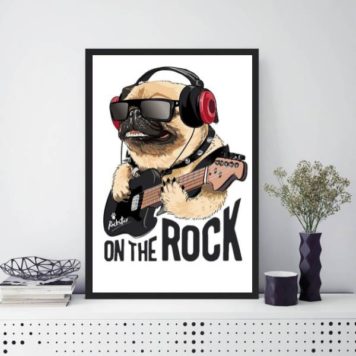 Quadro Decorativo Pug On The Rock