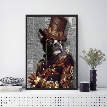Quadro Vintage Boston Terrier