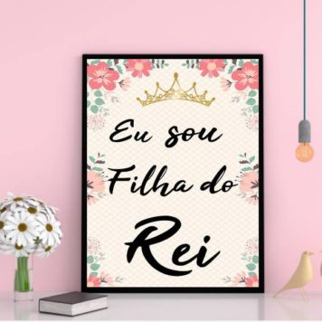 Quadro Decorativo Eu Sou Filha Do Rei