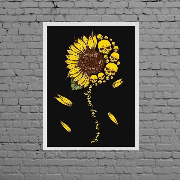Quadro Girassol Caveiras My Sunshine