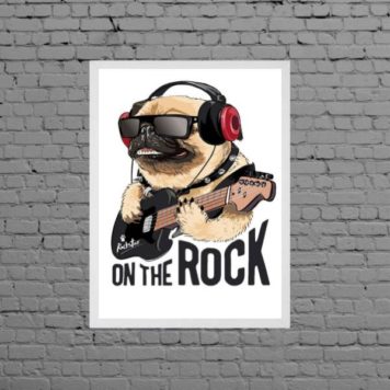 Quadro Decorativo Pug On The Rock