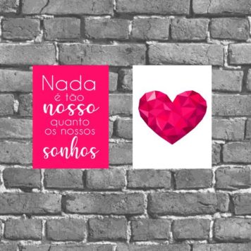 Kit 2 Placas Decorativas Nossos Sonhos