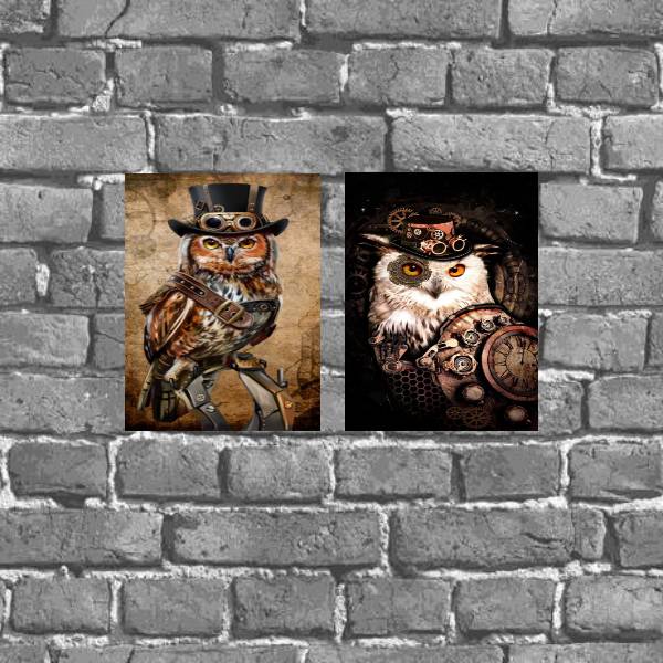 Kit 2 Placas Decorativas Corujas