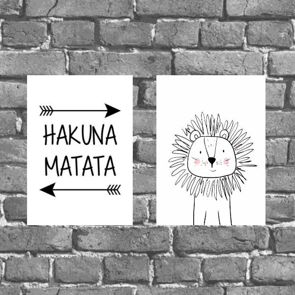 Kit 2 Placas Decorativas Hakuna Matata
