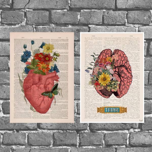 Kit 2 Placas Decorativas Razão E Emoção