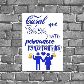 Placa Casal Que Bebe Junto Permanece Junto